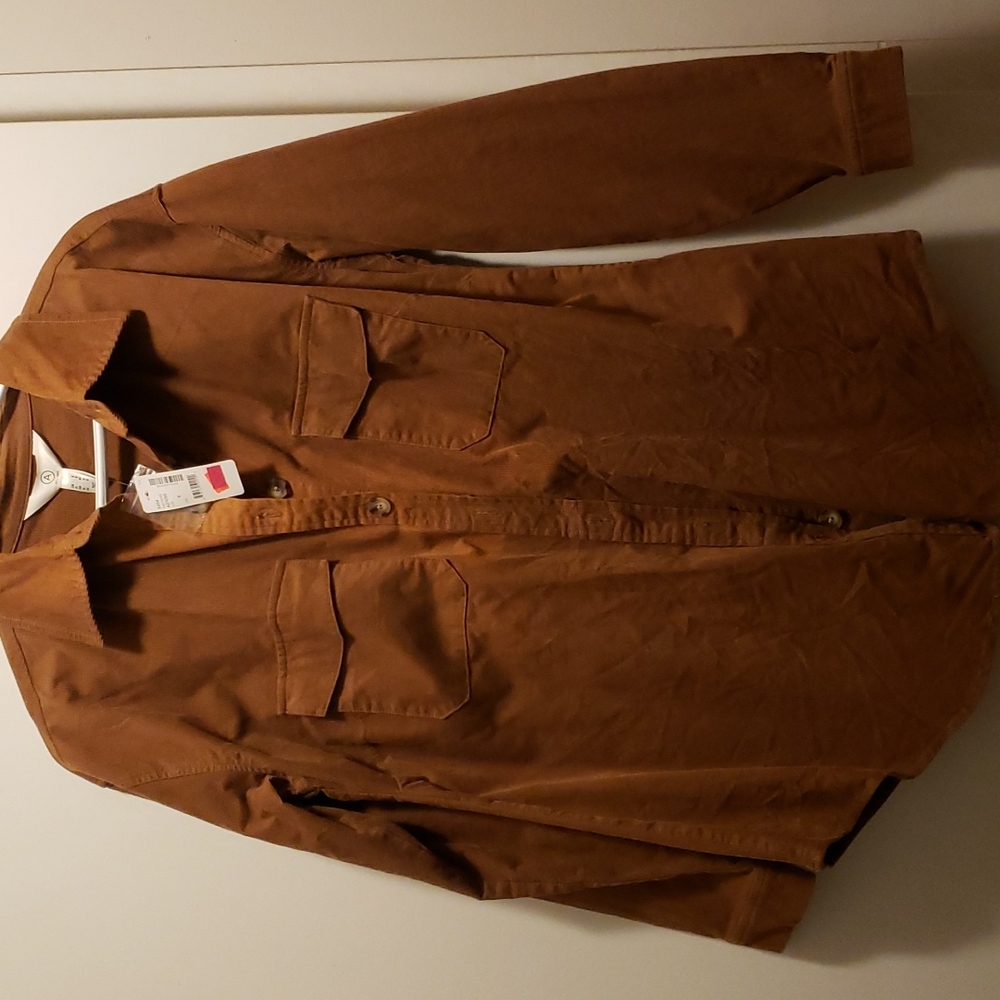 Addition Elle brown corduroy button up long shirt. Size XL. New with tag.